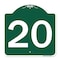 Signmission Designer Series Sign-Sign W/ Number 20, Green & White Aluminum Sign, 18" x 18", GW-1818-22902 A-DES-GW-1818-22902 - alternate 1